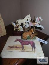 Carousel horse figurines and horse figurines