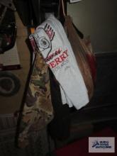Hunting jacket size large, Carhart vest size extra large, hunting hats, andFred Perry t shirt