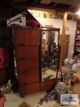 Wood armoire in basement