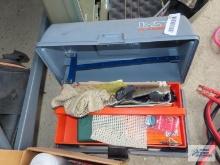 Arrowheads and accessories in tackle box
