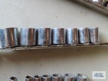 Craftsman 3/8 inch SAE deep well in shallow well sockets with holder