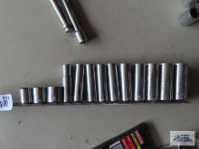 Craftsman deep well and shallow well metric sockets with holder