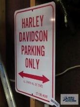 Harley-Davidson parking only sign