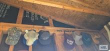 Assorted hats including Harley-Davidson signed hat