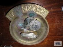Pocket Change metal holder, Eagle motif pocket knife, and coin style eagle lighter
