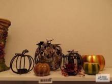 Pumpkin candle holders and planters