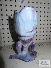 Slag glass vase