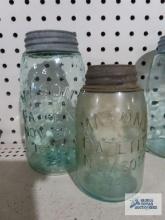 Antique canning jars. Mason's patented November 30th 1858