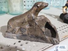 Antique Consolidated Ice Co. advertising polar bear figurine ashtray