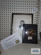 Civil War Centennial patch and stamp and John F. Kennedy first day of issue framed portrait
