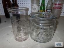 Riverside Dairy cottage cheese jar and Perfect Seal jar