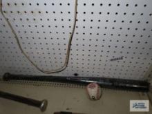 Cleveland Indians baseball bat and baseball
