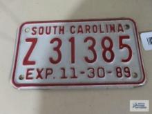 South Carolina motorcycle license plate