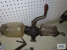 Antique crystal No. 3 wall mounted coffee grinder