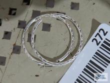 Silver colored hoop earrings, marked FAS 925.