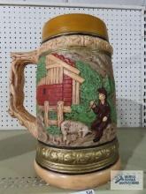 Large ceramic stein, has chips