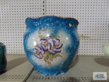 Antique O. C. C. C. Limoges porcelain planter. has various paint chips.