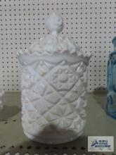 Milk glass canister