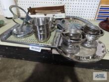 Variety of silver plate and stainless steel pieces