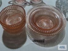 Pink depression glass bowls