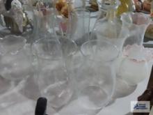 Assortment of clear glass hurricane lamp shades