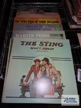 Variety of records including Barbra Streisand, Hank Williams, The Carpenters, The Sting motion