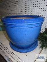 Blue clay planter