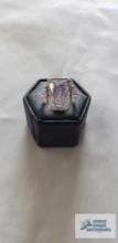 Silver colored ring with three clear gemstones, marked 925, 5.9 G, size 5