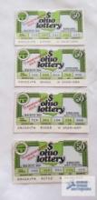 Four Commemorative Issue Ohio lottery tickets, marked 8/22/74
