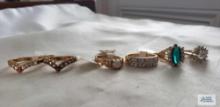 Variety of gold plated rings