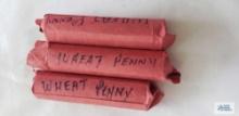 Three rolls of wheat pennies