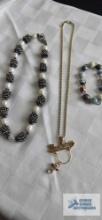 Costume jewelry necklaces and bracelet