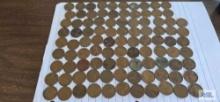 97 Wheat pennies.