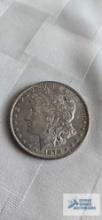 1878 Morgan one dollar coin, marked S