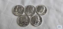 (5) 1964 Kennedy half dollars uncirculated