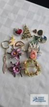 Costume jewelry pins and keychain