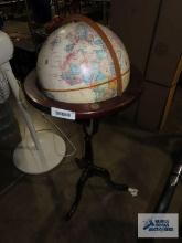 World globe on cherry stand made by Bombay