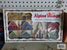 Alpine Village cottages and Cathedral set, new in damaged box