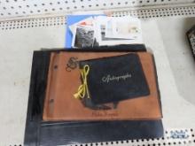 Antique autograph book, Snapshots Aloha Hawaii book with photographs, and large photograph book with