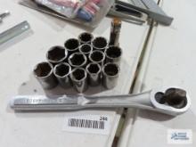 Craftsman 1/2" ratchet and Craftsman SAE sockets with small extension