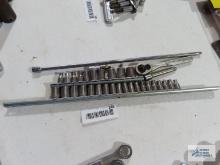 Craftsman 1/4" SAE sockets and metric sockets with ratchet and extensions