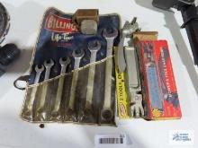 Billings SAE wrench set with case and knife sharpener