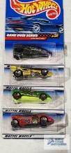 Complete set of 1999 Game Over series Hot Wheel cars new in packages