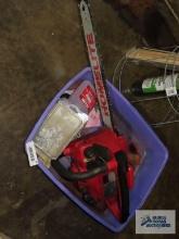 Homelite Super II chainsaw with accessories