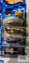 Complete 2002 Grave Rave Hot Wheels cars, new in packages