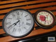 Nautical and apple motif battery powered wall clocks