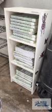 Bookcase with variety of science books