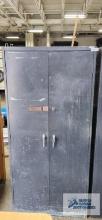 Two door metal storage cabinet