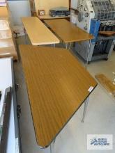 Three assorted size formica top tables