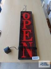 Lighted OPEN sign, 28" by 7-1/4"